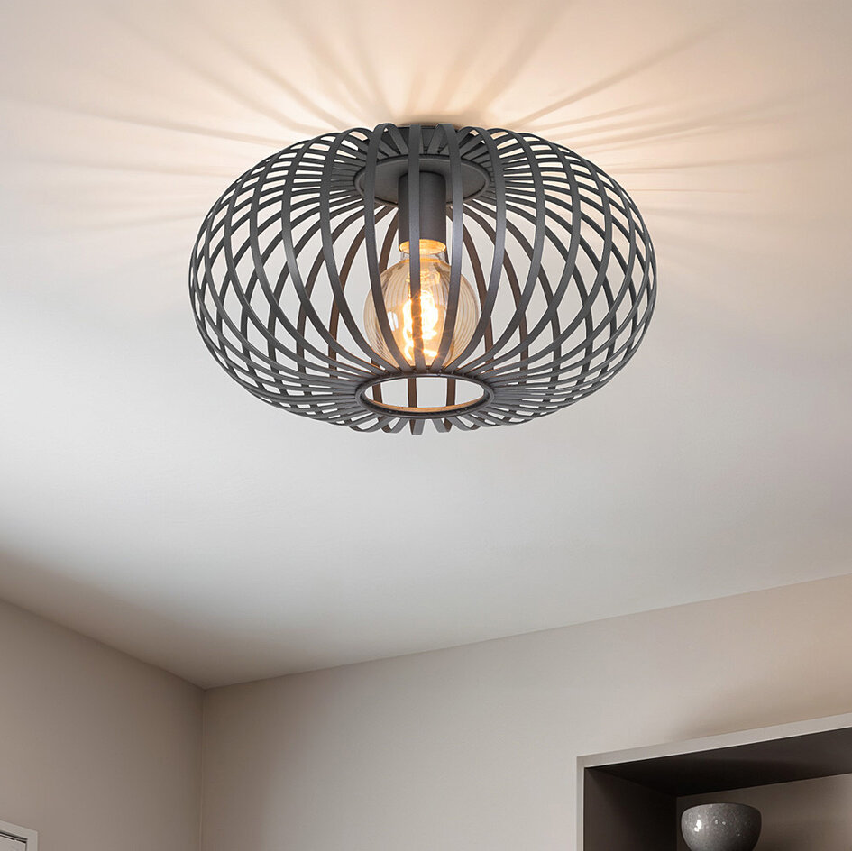 1-lichts plafondlamp Fiore - grijs