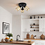 Design plafondlamp zwart met goud, 3-lichts - Gull