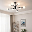 Design zwarte plafondlamp met melkwit glas - 8-lichts Idaho