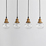 Art Deco hanglamp met transparant kunststof 4-lichts – Bologna