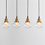 Art Deco hanglamp met transparant kunststof 4-lichts – Bologna