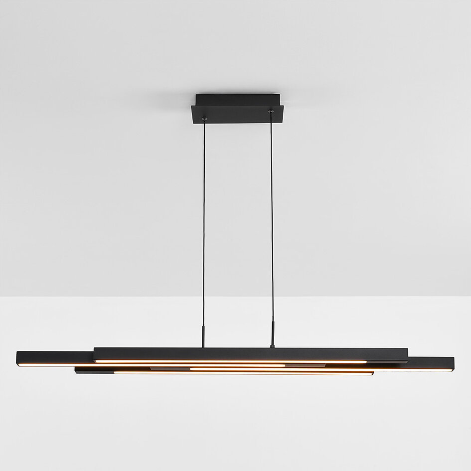 Design hanglamp zwart met 3-staps dimmer - Liana