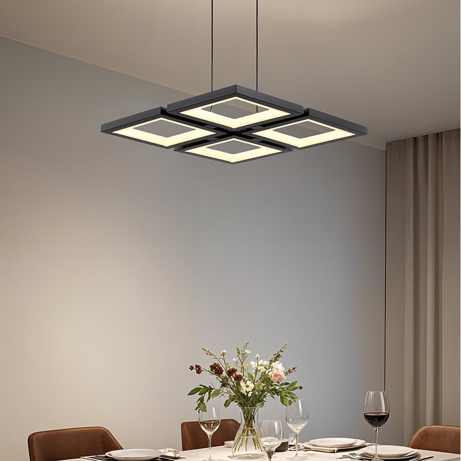 Moderne hanglamp Carre met 3-staps dimbare LEDs