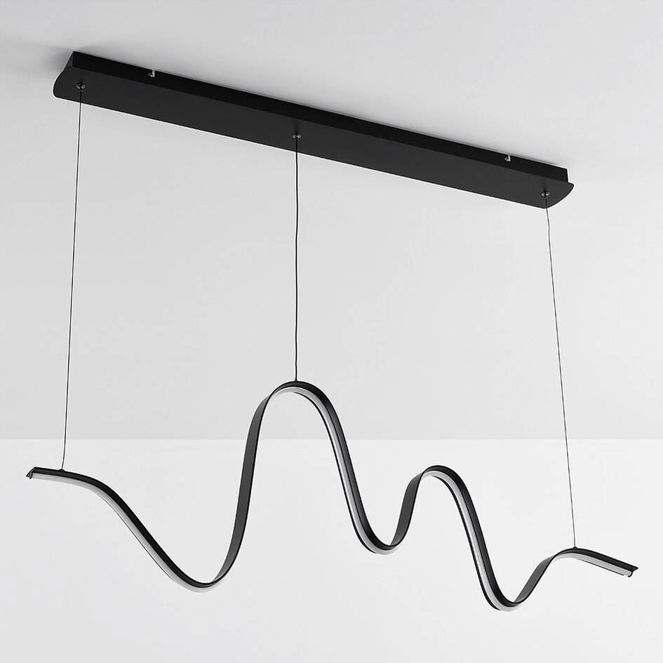Design hanglamp Linea in kronkelvorm met 3-staps dim