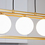 Hanglamp met vierkant gouden frame en melkwit glas, 3-lichts - Gabia