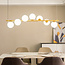 Design hanglamp Atto goud met melkwit glas, 7-lichts