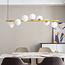 Design hanglamp Atto goud met melkwit glas, 7-lichts