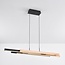 3-staps dimbare design hanglamp zwart met licht hout - Liana