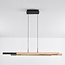 3-staps dimbare design hanglamp zwart met licht hout - Liana