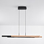3-staps dimbare design hanglamp zwart met licht hout - Liana
