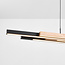 3-staps dimbare design hanglamp zwart met licht hout - Liana