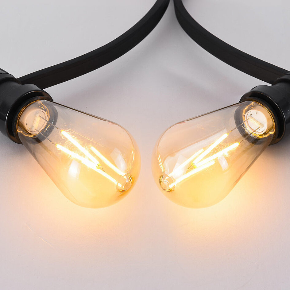 Prikkabel set met 2,5W filament lampen Ø60: optie dimbaar