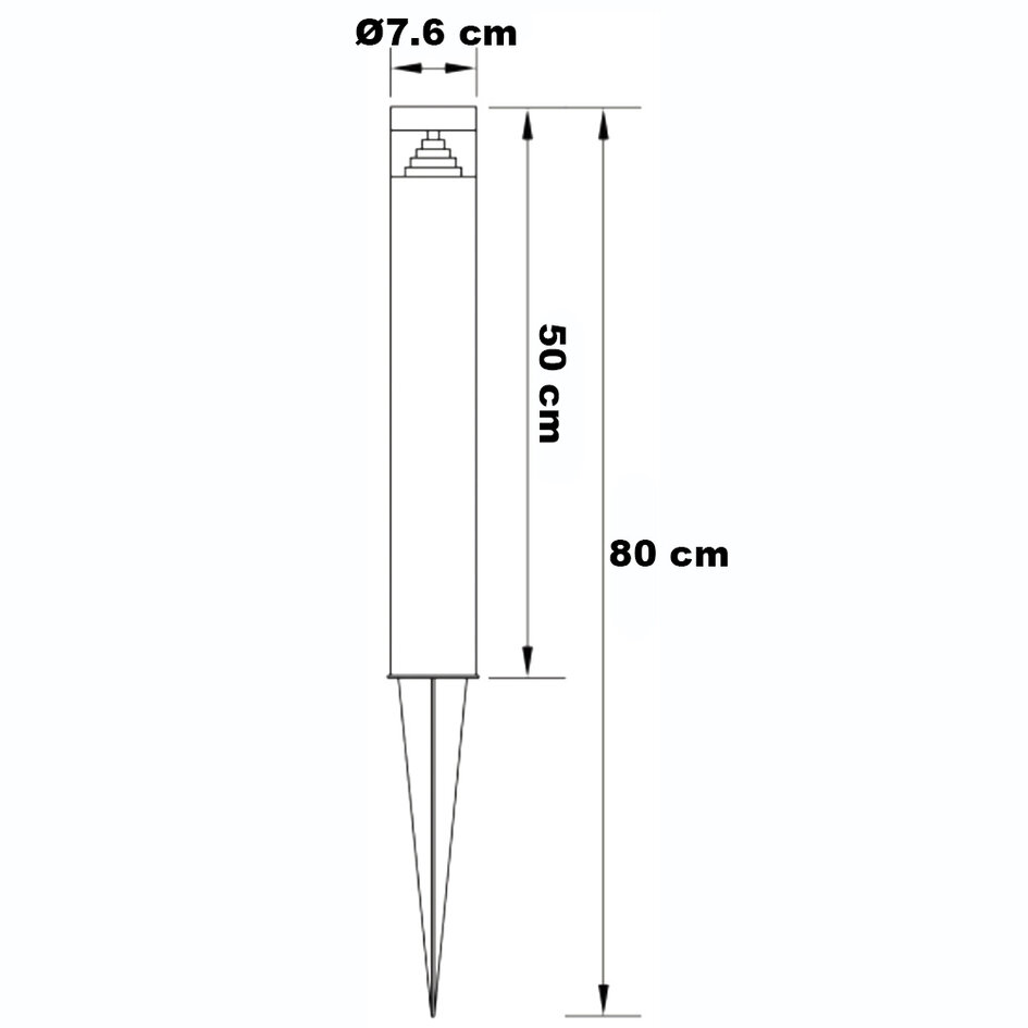 Staande buitenlamp Tadeo met grondpin - donkere houtkleur