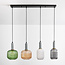 Hanglamp met vier kleuren geribbeld glas - Aeneas