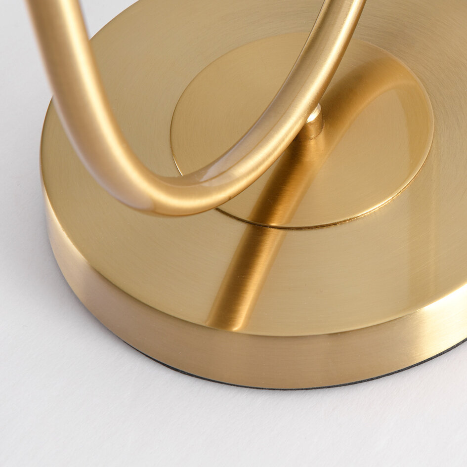 Gouden design tafellamp met melkwit glas - George
