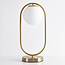 Gouden design tafellamp met melkwit glas - George