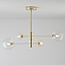 Design plafondlamp Stiri 4-lichts goud met transparant glas