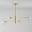 Design plafondlamp Stiri 4-lichts goud met transparant glas
