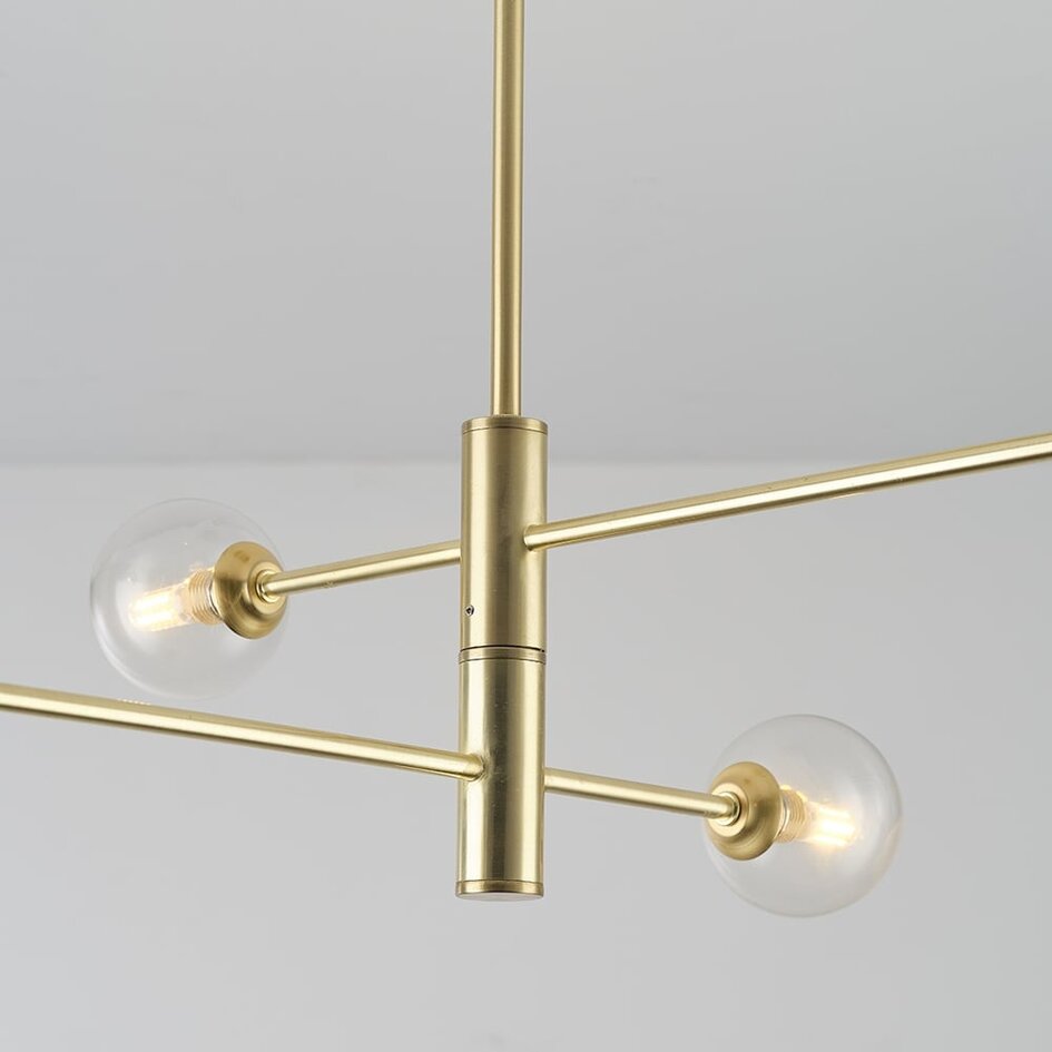 Design plafondlamp Stiri 4-lichts goud met transparant glas