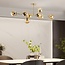 Design plafondlamp goud met amber glazen bollen - Osem
