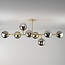 Design plafondlamp goud met smoke glazen bollen - Osem
