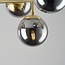 Design plafondlamp goud met smoke glazen bollen - Osem