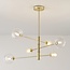 Plafondlamp Sest goud met transparant glas, 6-lichts