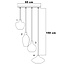 4-lichts hanglamp met amber en smoke glas - Nisa