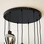 9-lichts hanglamp zwart met smoke grijs glas - Alturas