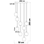 9-lichts hanglamp zwart met smoke grijs glas - Alturas