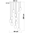 11-lichts hanglamp zwart met smoke grijs glas - Hanford