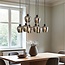 8-lichts hanglamp zwart met smoke grijs glas - Sidney