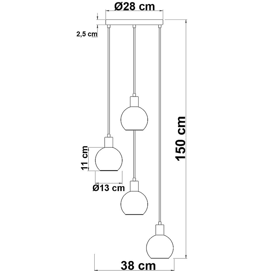 Hanglamp zwart met amber en roze glas, 4-lichts - Monroe