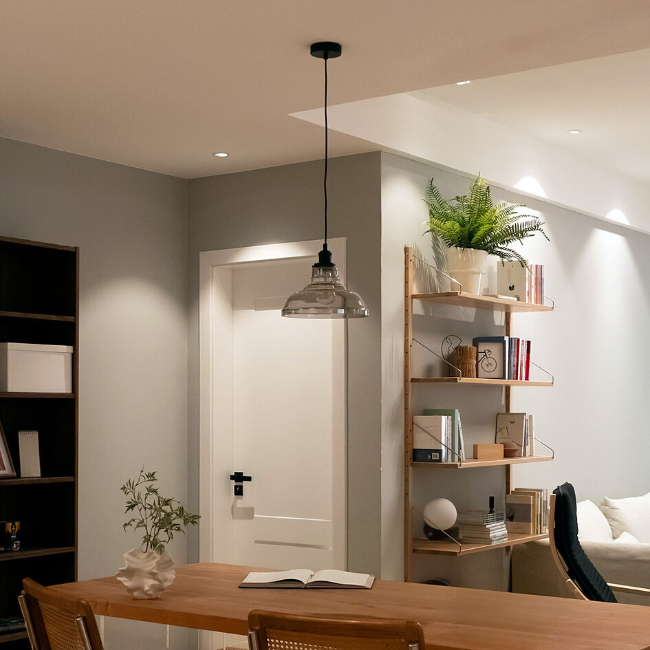 Landelijke hanglamp met smoke glas, 1-lichts - Ebbe