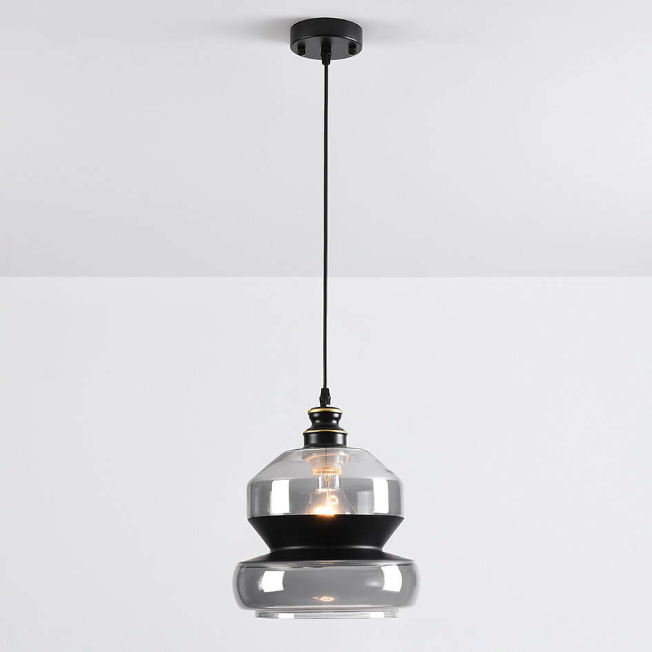 1-lichts hanglamp Sofie - breed glas