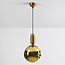 1-lichts hanglamp Lewis met golvend glas - goud