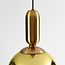 1-lichts hanglamp Lewis met golvend glas - goud