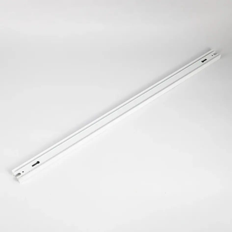 Witte koppelbare 1-fase rail van 75 cm zonder aansluitblok, met eindkap