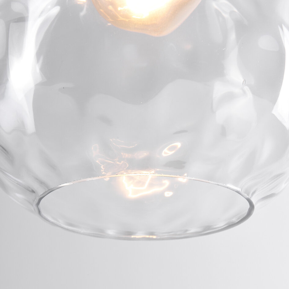 1-lichts hanglamp Verona transparant - druppel glas bolling