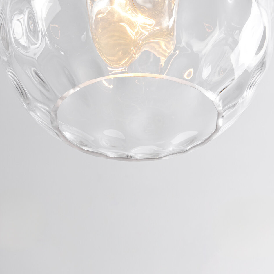 1-lichts hanglamp Verona transparant - rond glas bolling