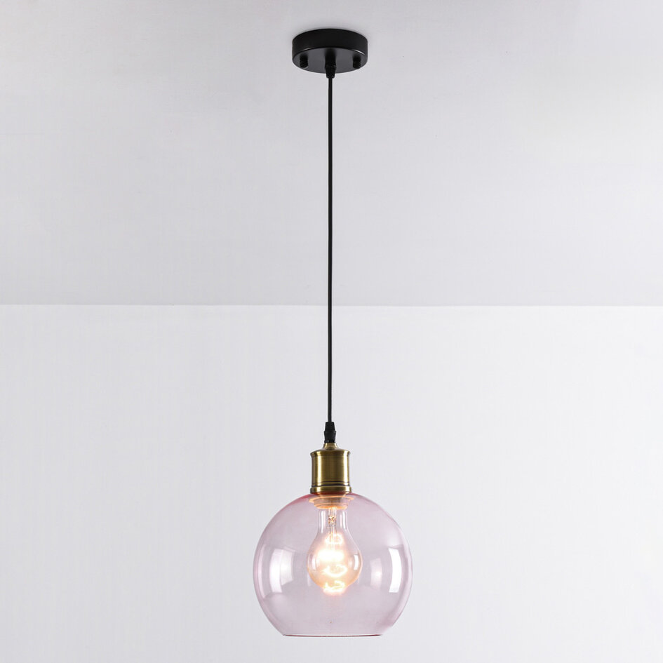 1-lichts hanglamp Liya - rood glas variant 1