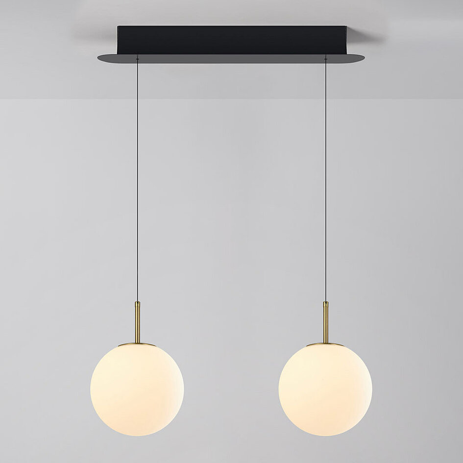 Luxe hanglamp Svea goud met melkwit glas - 3-staps dimbaar, 2700K