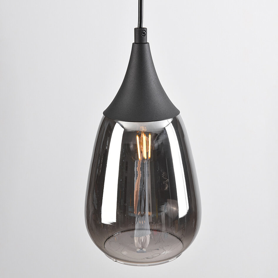 1-fase rail hanglamp met smoke glas - Noi