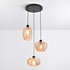 Hanglamp met amber glas en getextureerd detail - Kaca