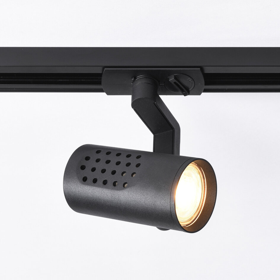 Design 1-fase railsysteem van 1,5 meter met Fem spots - zwart