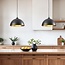 1 fase rail hanglamp Fos - zwart met gouden binnenkant