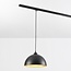 1 fase rail hanglamp Fos - zwart met gouden binnenkant