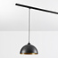 1 fase rail hanglamp Fos - zwart met gouden binnenkant