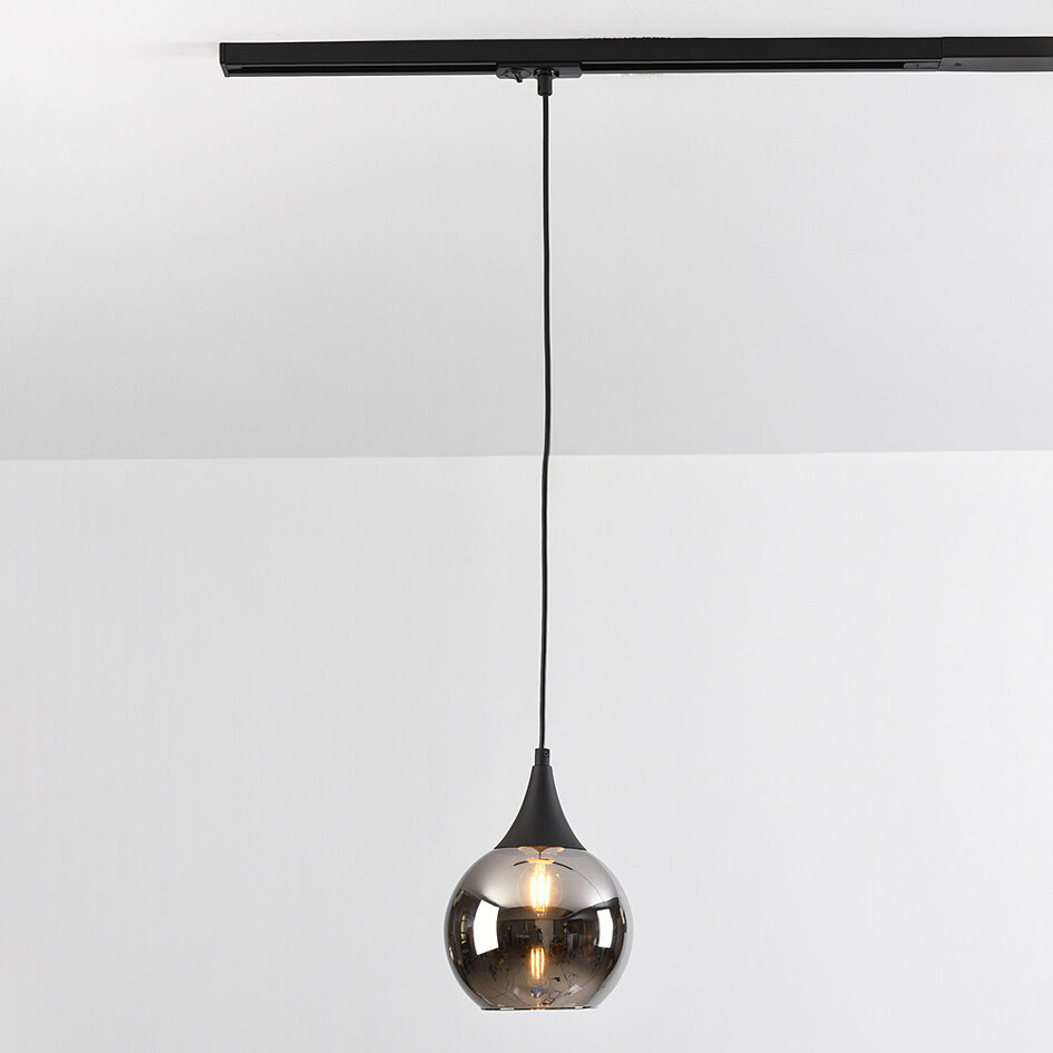 1-fase rail hanglamp met smoke glas - Nya