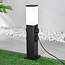 RVS buitenstopcontact met lamp Jardin - vierkant met 4 stopcontacten